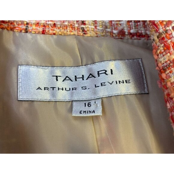 NWT Tahari Arthur S. Levine Tweed Suit Ensemble In Orange Size 16 - Picture 8 of 14